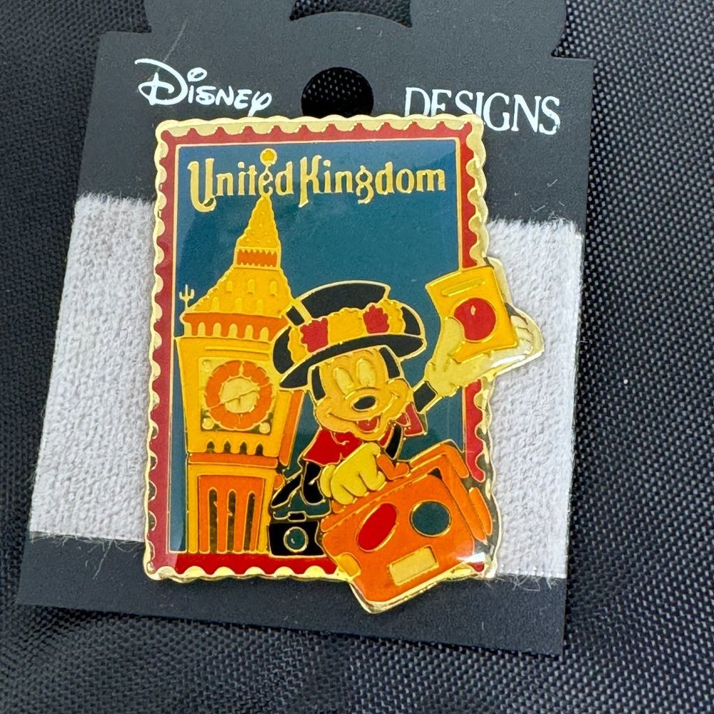 Epcot 15th Anniversary Stamp‎ Series Disney Pin United Kingdom Mickey